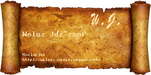 Welsz József névjegykártya